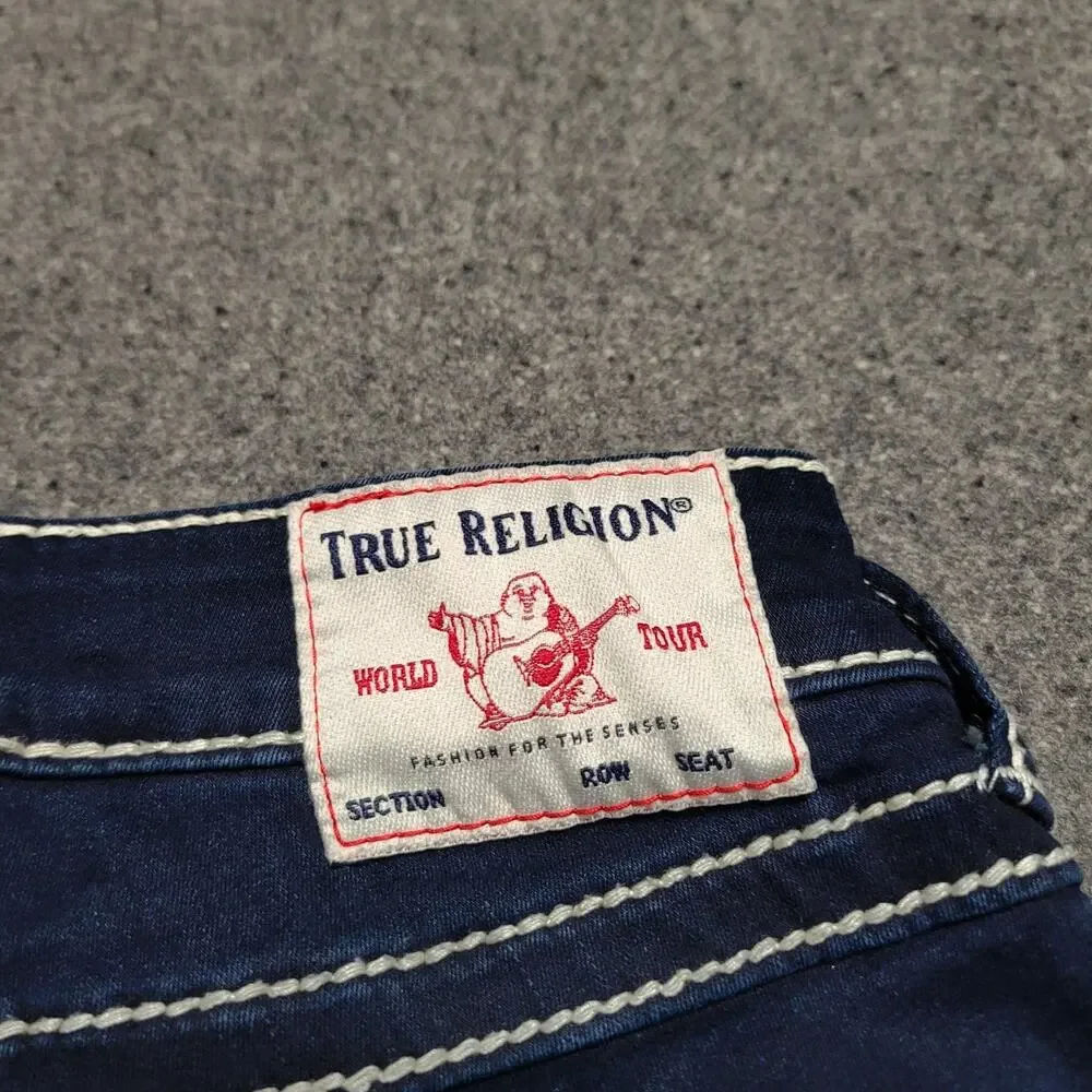 True Religion Jeans Women 25 Blue Jennie Curvy Skinny Chunky Stitch Streetwear
